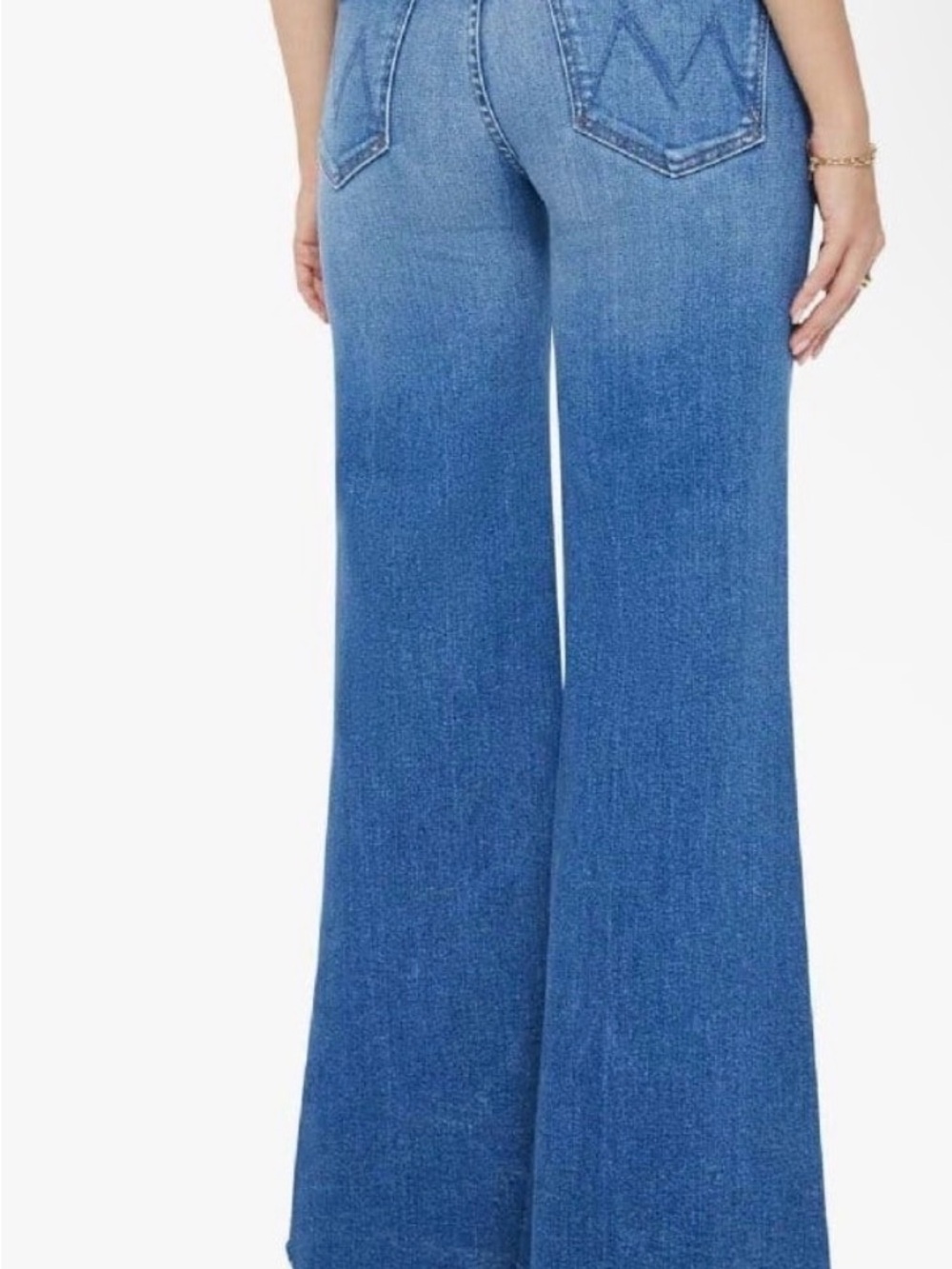 MOTHER Wide-Leg High-Rise Jeans - Blue Wash